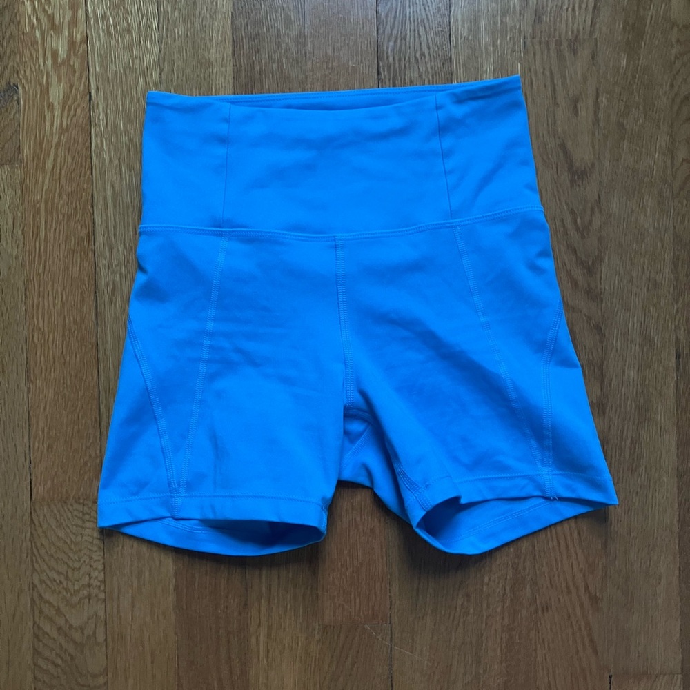 GIRLFRIEND COLLECTIVE BLUE BIKER SHORTS